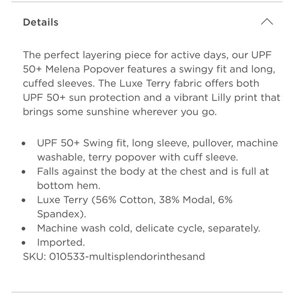 SOLD NWT Lilly Pulitzer Melena Popover UPF 50 - Picture 5 of 5